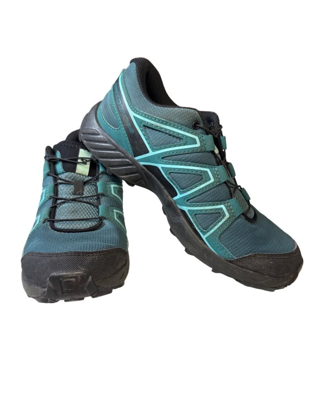 Salomon Speedcross Junior Outdoor Hiking Shoes~Youth Size 4~Turquoise Blue P7 10